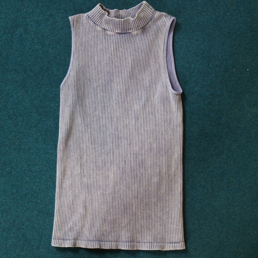 Purple Corded Free People Mock Neck Tank